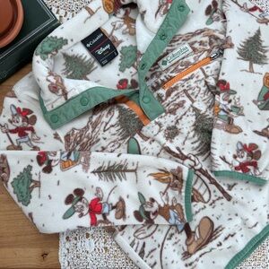 Vintage Style Columbia Mickey Mouse Lumberjack Fleece 1/4 Zip | Kids 8 | Disney